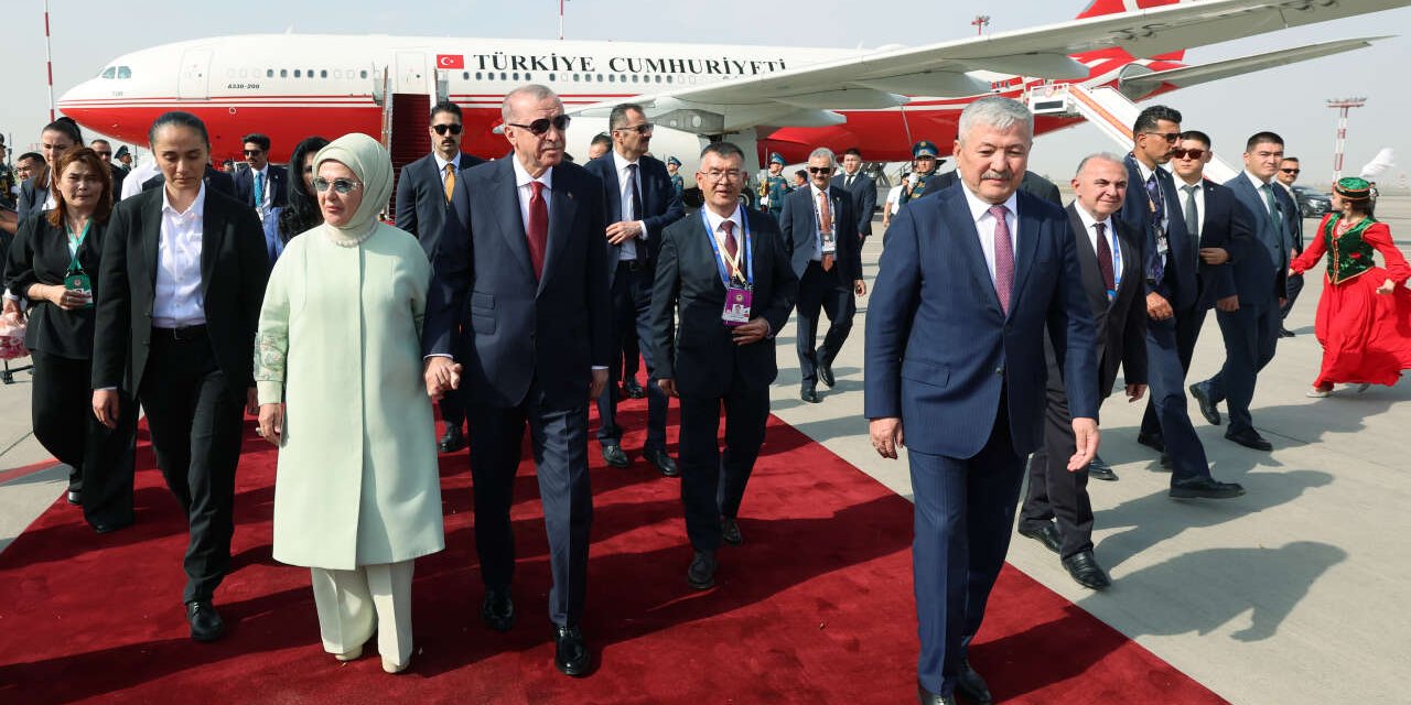 Cumhurbaşkanı Erdoğan'a  Kırgızistan'da Üst Düzey Karşılama