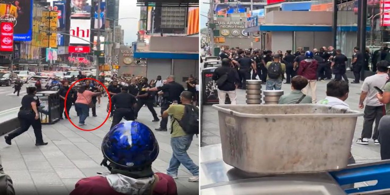 Dünyaca Ünlü Times Square Meydanı'nda Dehşet! Polis Kurşunuyla Durduruldu