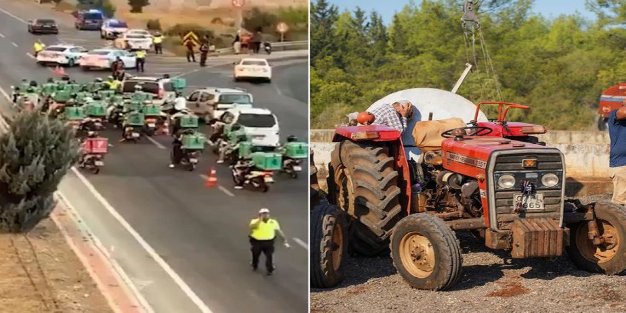 Alevlerin Karşısında Tek Yürek Oldular! Kimi Traktörle Kimi Motosikletle Koştu