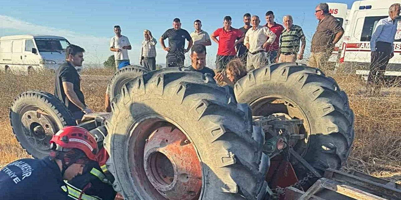 Balıkesir Altıeylül'de Devrilen Traktörün Altında Sıkışan Sürücü Kurtarıldı