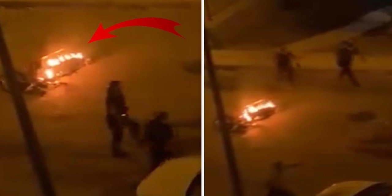 Sokak Ortasında Motosikletini Ateşe Verdi