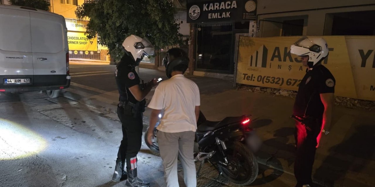Malatya'da Motosiklet Denetiminde 43 Motosiklet Kontrol Edildi, Olumsuzluk Çıkmadı