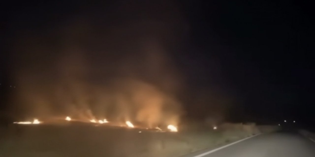 Çankırı Kızılırmak'ta Arazi Yangını Rüzgarla Büyüdü, Ekipler Kontrol Altına Aldı