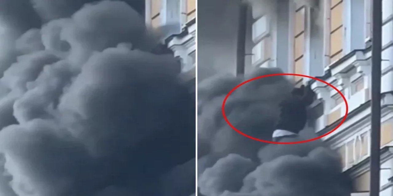 Kiev Bilimler Akademisi'ne Dron Saldırısında Akademisyenler Yangın Dan Kaçmak İçin Pencerelerden Atladı