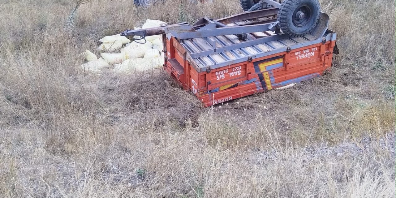Kayseri Tomarza'da Şarampole Devrilen Traktörün Sürücüsü Hayatını Kaybetti
