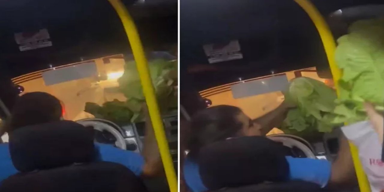 Kırmızı Işıkta Bekleyen Dolmuş Şoförü, Fiyatını Uygun Bulunca Yolculara Marul Ismarladı