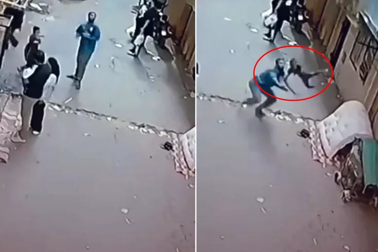 Pencereden Düşen Çocuğu Son Anda Yakaladı