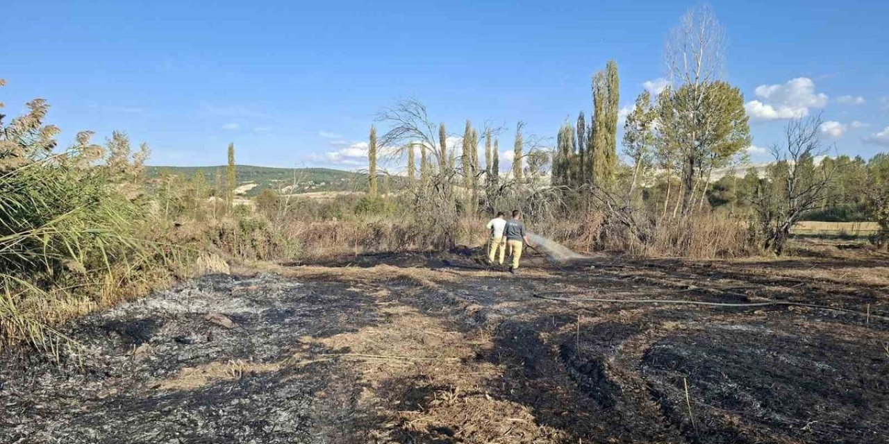 Kütahya Hisarcık'ta Otluk Yangını 1 Arazözle Söndürüldü, Yaklaşık 3 Dekar Zarar Gördü