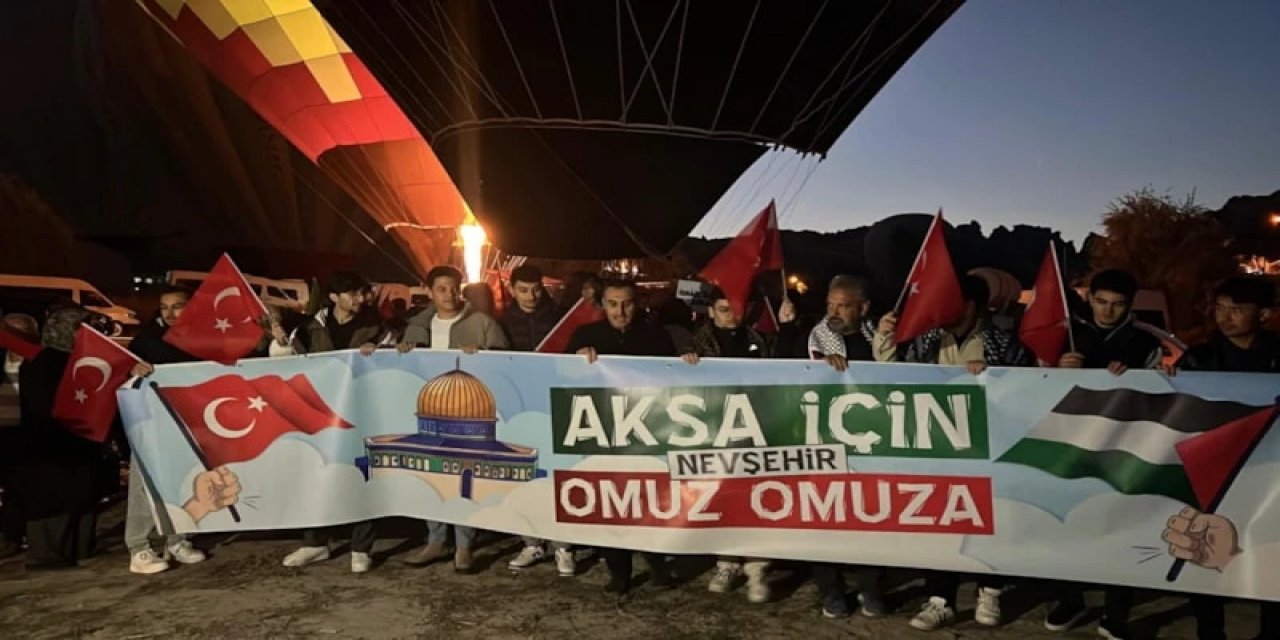 Kapadokya’da Balonlar Gazze İçin Havalandı