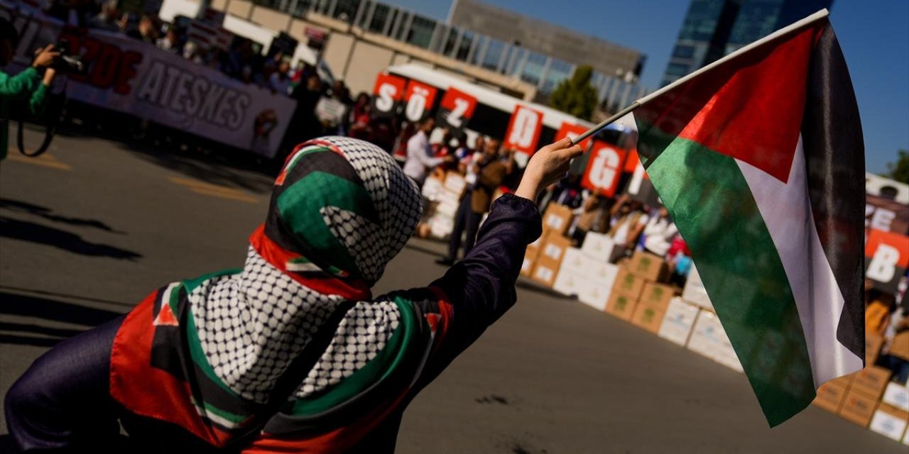 Ankara'da Katil İsrail'in Gazze'ye Yönelik Saldırıları Protesto Edildi