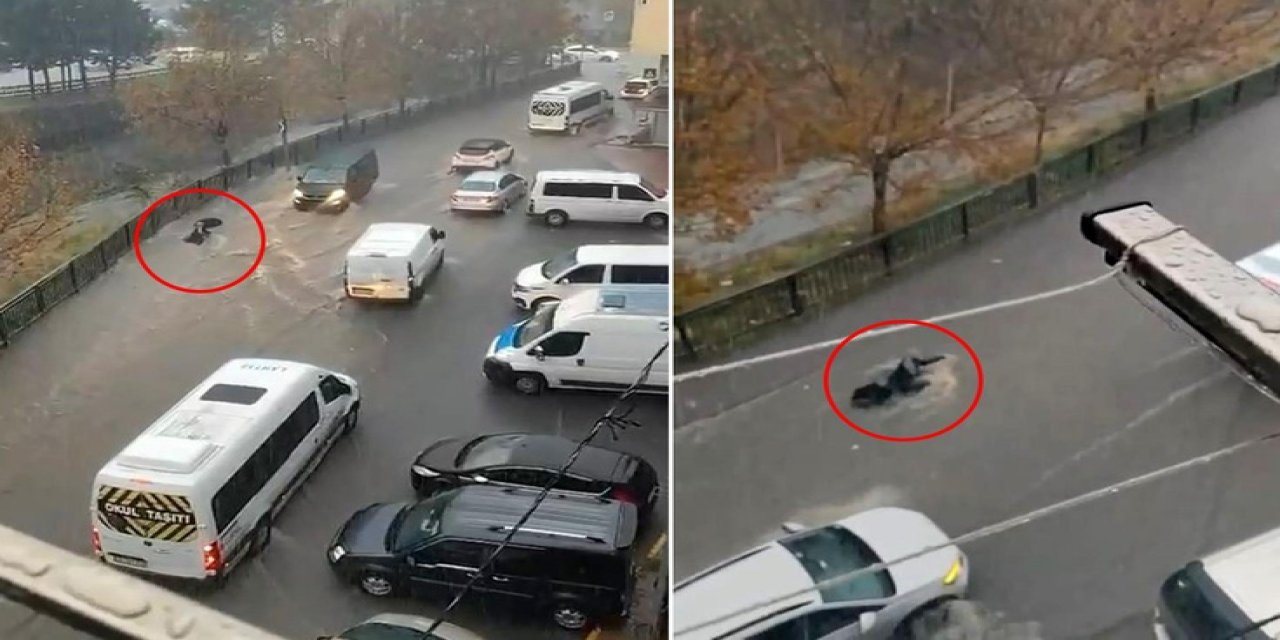 Esenyurt'ta Sağanak Nedeniyle Suya Kapılan Kadını Vatandaşlar Kurtardı