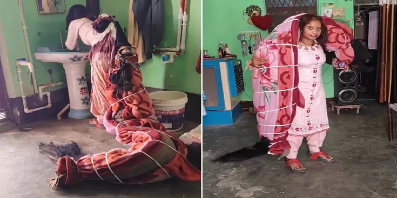 Saçının Marifetine Bakın! Köylüler Sıraya Girdi