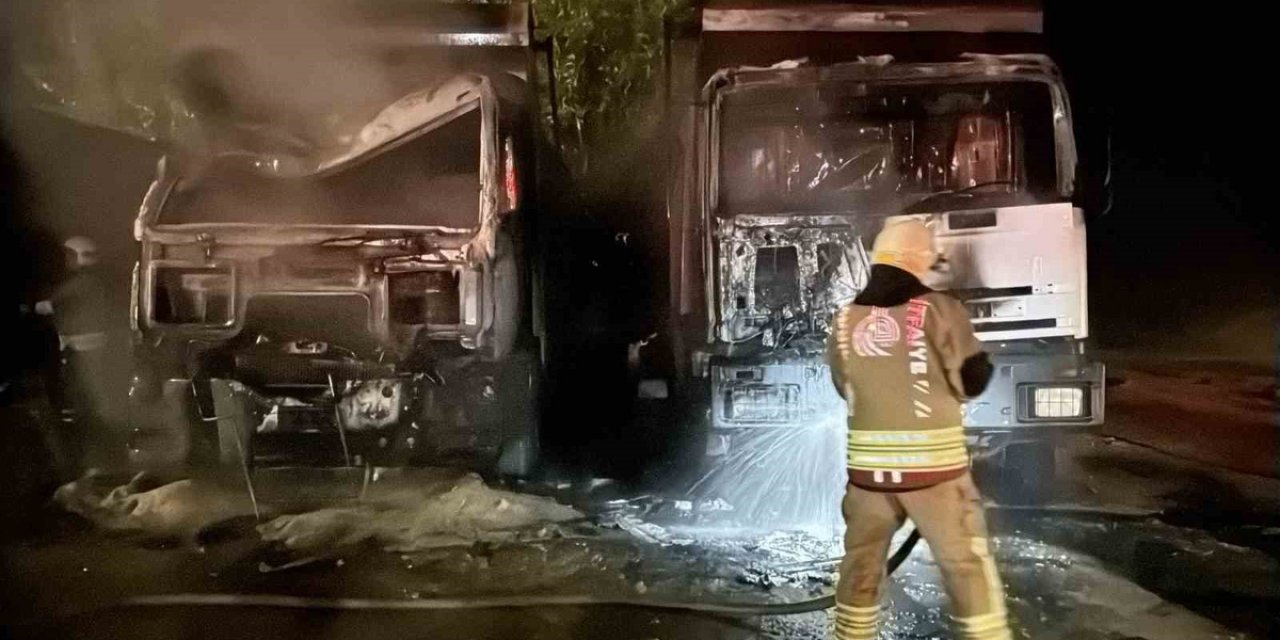 Edirne'de Kamyonda Çıkan Yangın Yandaki 2 Kamyona Sıçradı, 3 Kamyon Yandı