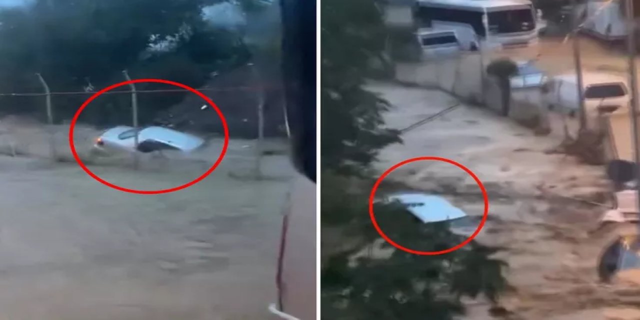 Sel Felaketinde Yürek Yakan Anlar! Kayıp Ahmet Derin’in Aracı Böyle Sürüklenmiş