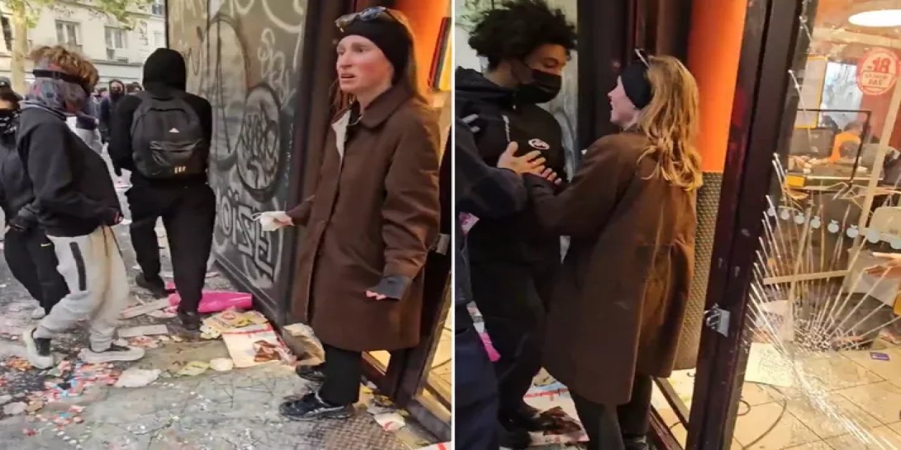Fransa'da Yürek Burkan Görüntü! Yağmacılara Direndi Ama Dükkanını Kurtaramadı