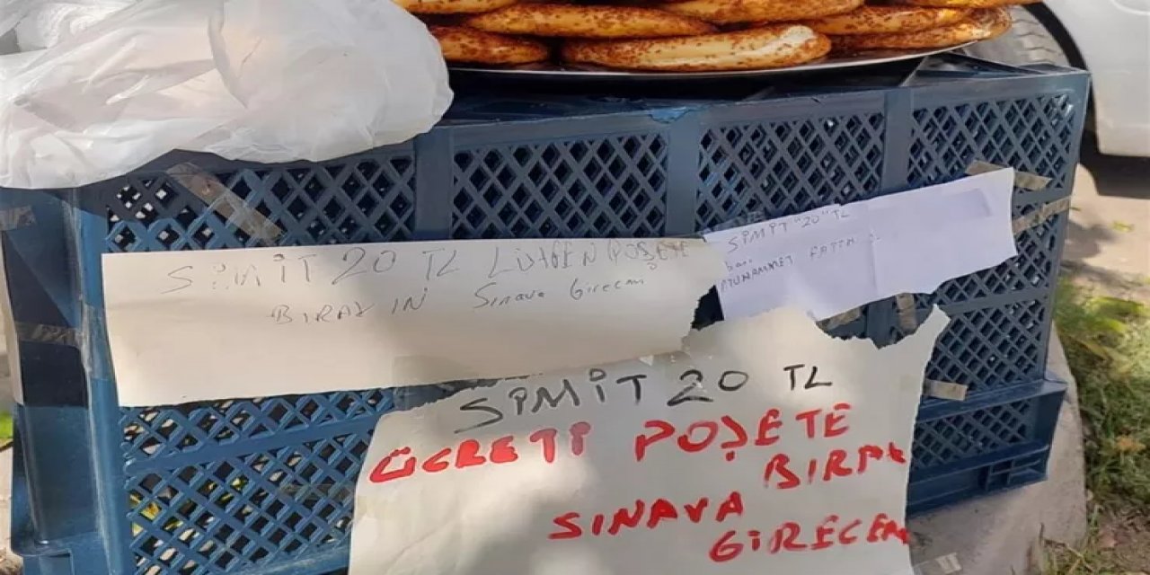 KPSS'ye Girecek Simitçi Tezgahını Notla Emanet Etti: Ücreti Poşete Bırakın