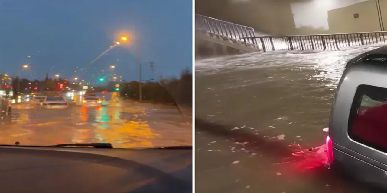 İstanbul Pendik Çamçeşme'de Alt Geçit Su Dolunca Sürücü Ve Kızı Araçta Mahsur Kaldı