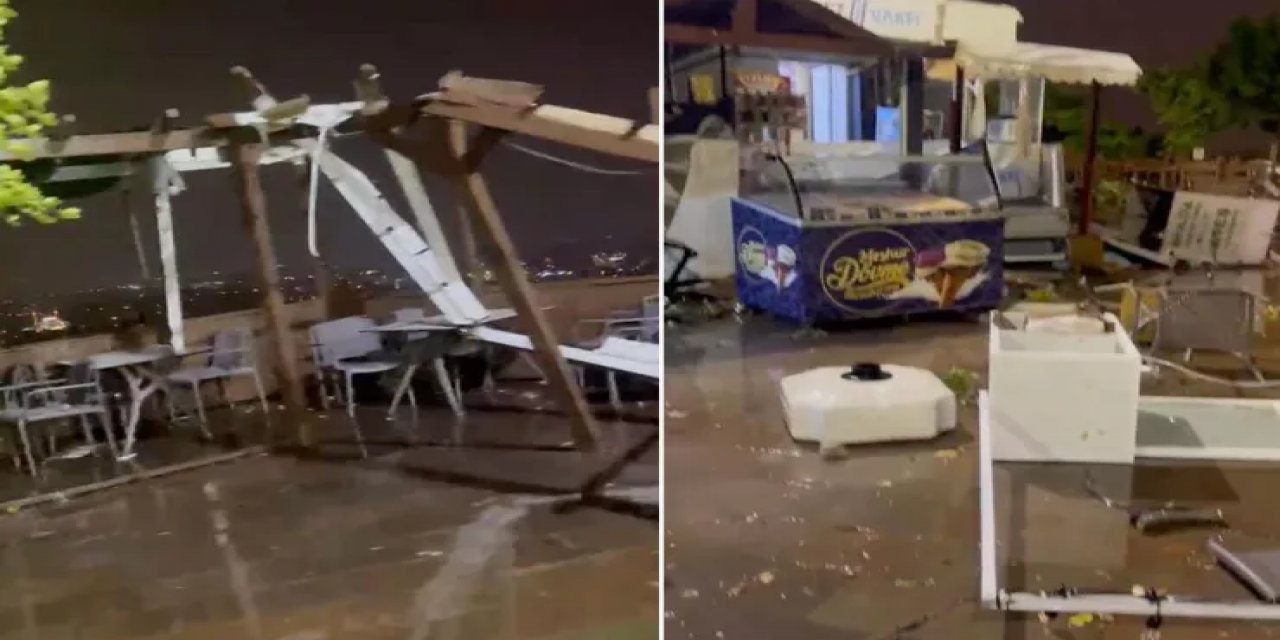 Antalya'da 4 İşçinin Ölümüne Yol Açan Hortumun Seyir Terasını Vurduğu Anlar Çıktı