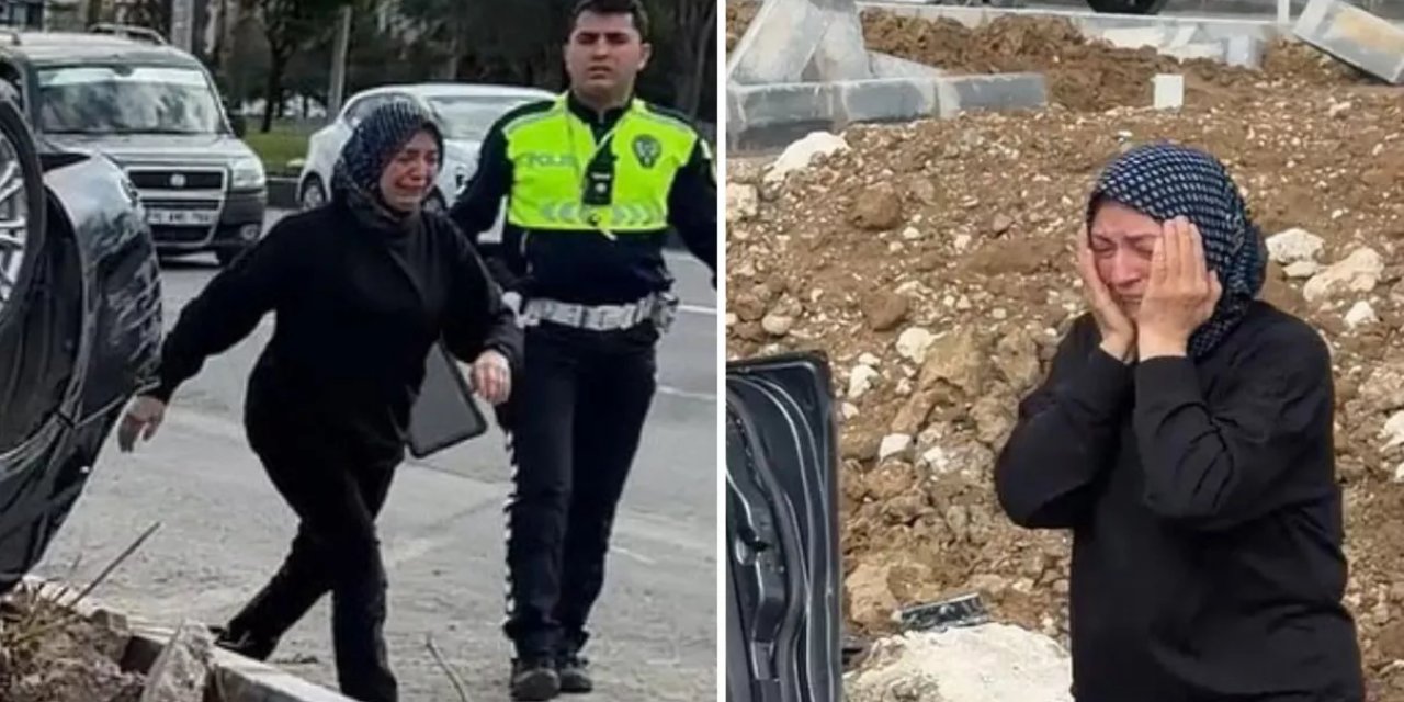 Otomobil Takla Attı, Haberi Alan Anne Koşarak Geldi! Manzarayı Görünce Dayanamadı