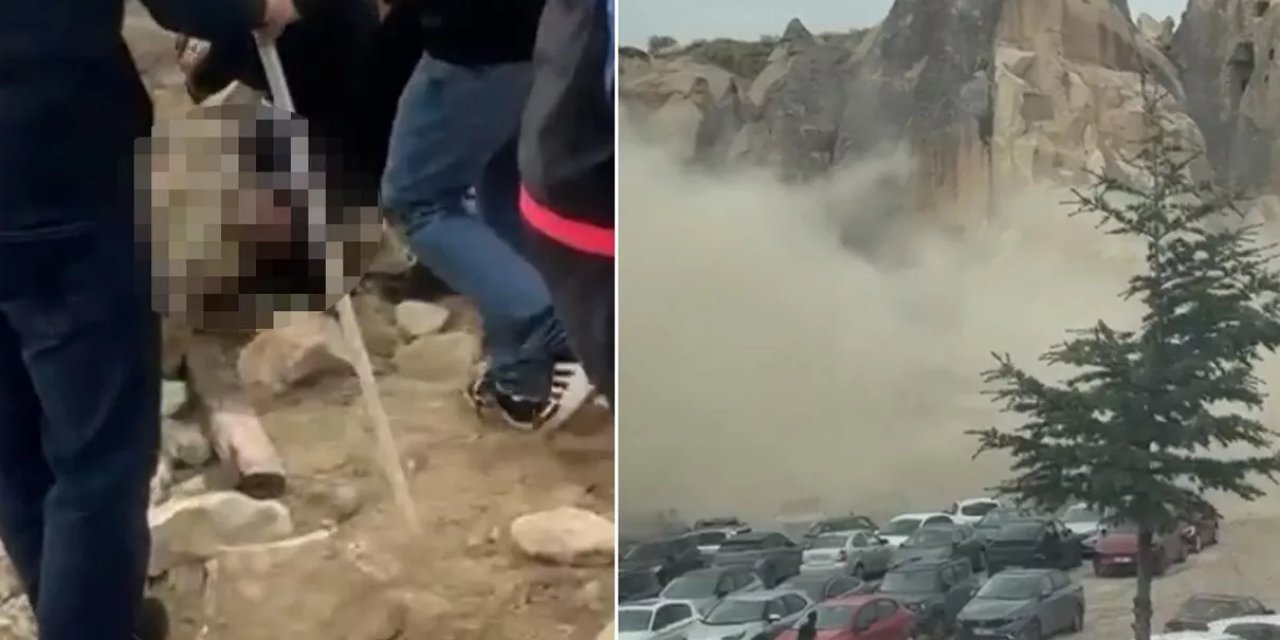 Kapadokya'da Korkunç Facia! Göreme Açık Hava Müzesi Girişinde Peribacası Çöktü: Ölü Ve Yaralılar Var!