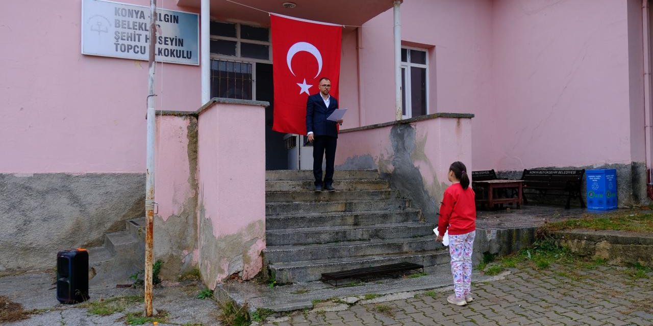 Tek Öğrencisi Olan Okulda Cumhuriyet Bayramı Törenle Kutlandı
