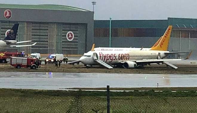 Pegasus uçağı pistten çıktı, Sabiha Gökçen kapatıldı