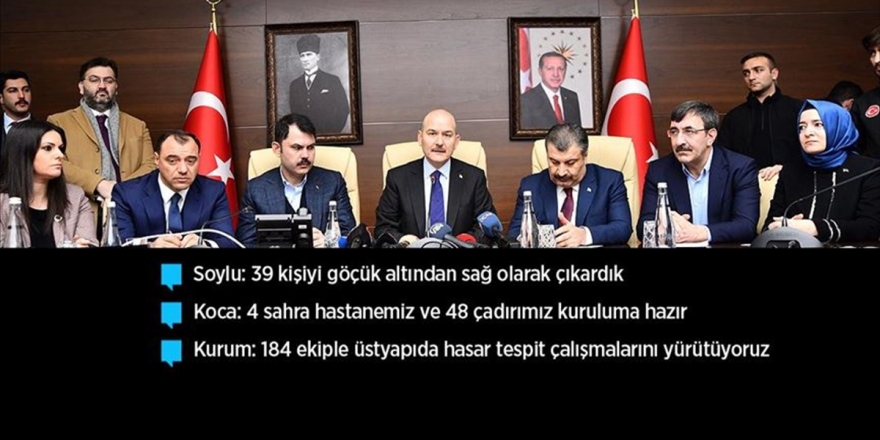 Bakan Soylu: Malatya'da 4, Elazığ'da 18 Vatandaşımız Hayatını Kaybetti