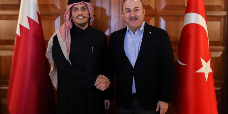Dışişleri Bakanı Çavuşoğlu Katarlı Mevkidaşını Kabul Etti