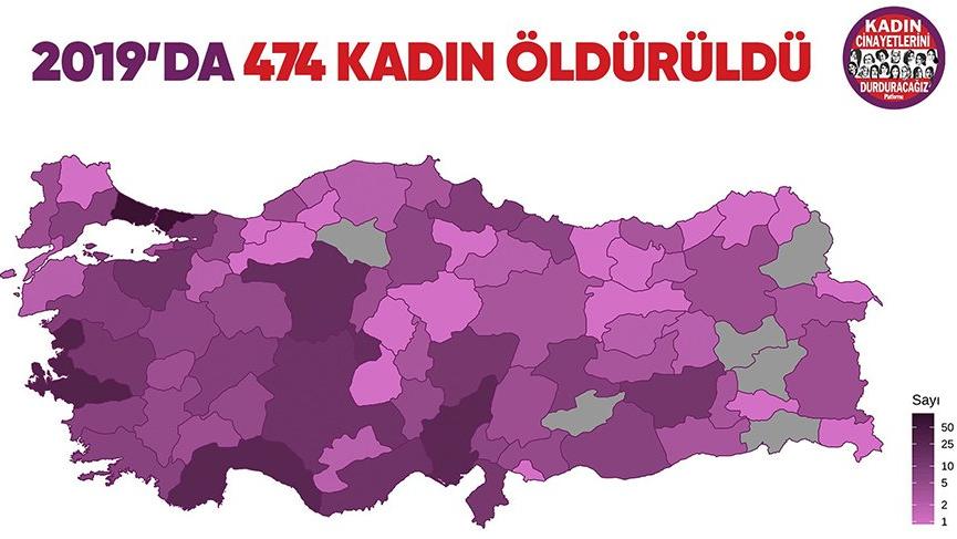 2019 yılında erkek şiddetinden 474 kadın hayatını kaybetti