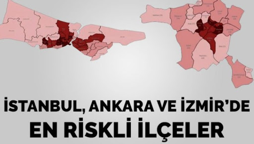 Korona virüs salgınında İstanbul, Ankara ve İzmir'de en riskli ilçeler