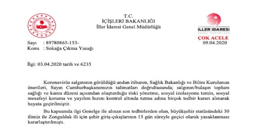 Sokağa çıkma yasağı kararı Perşembe günü mü alındı?