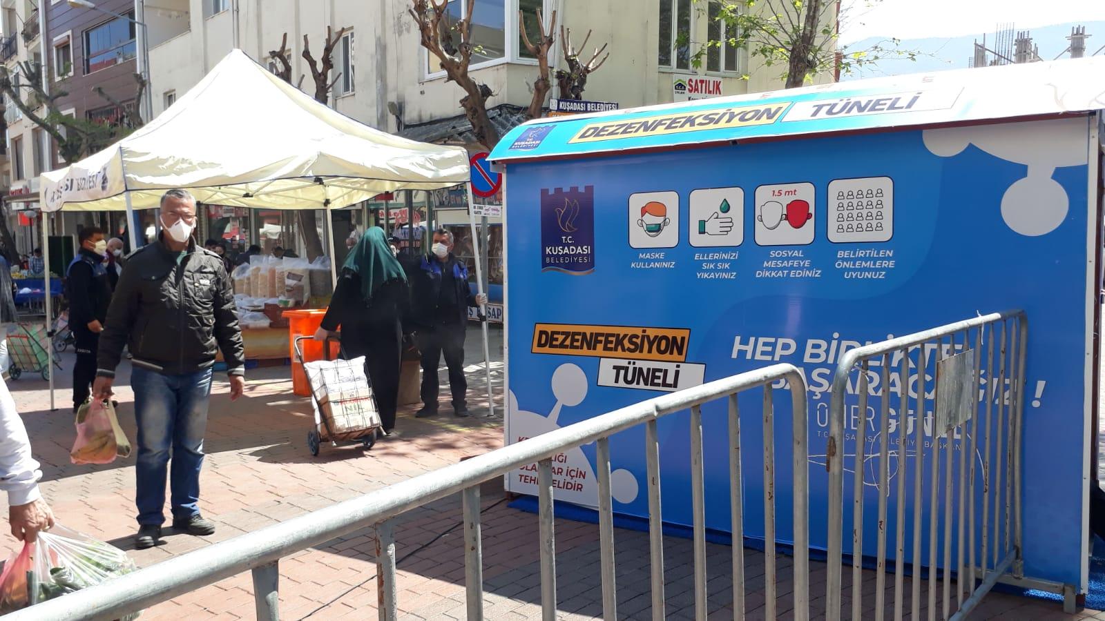 DEZENFEKSİYON TÜNELİ KUŞADASI’NDA HİZMETE GİRDİ