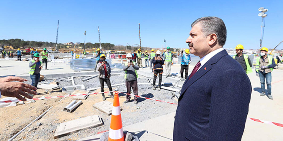 Sağlık Bakanı Koca'dan Sancaktepe'de yapımı süren hastanede inceleme