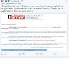 Hürriyet Gazetesi Genel Yayın Yönetmeni'nden 'parayla röportaj' tarifesi açıklaması: O mektubu yayınlayan ajansla tüm ilişkimizi gözden geçiriyoruz.