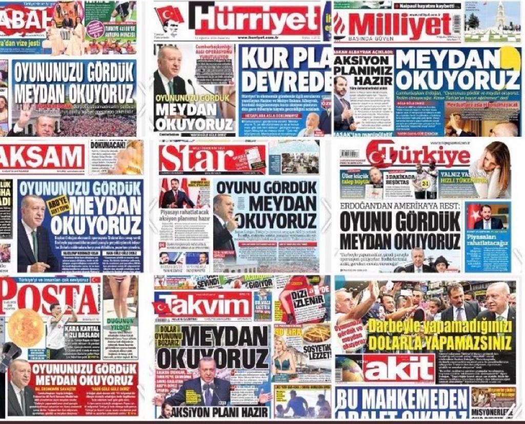 Yorumsuz: Türk basınında bir ilk! Tüm gazeteler aynı manşetle çıktı! Tüm gazeteler meydan okuyor!