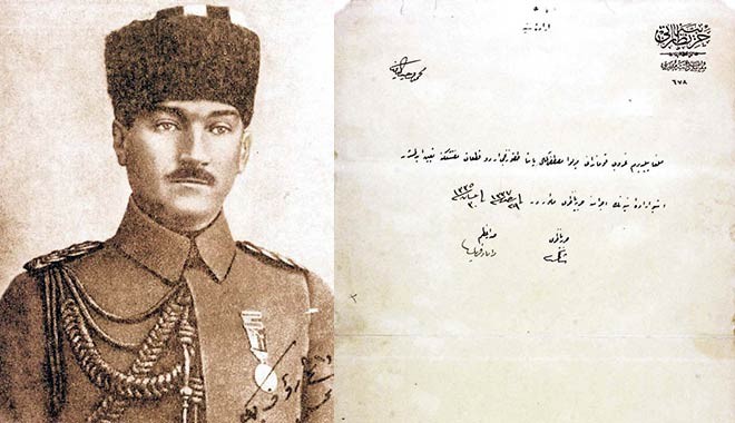 İşte, Mustafa Kemal Paşa’ya verilen Samsun talimatının Sultan Vahideddin imzalı orijinal nüshası