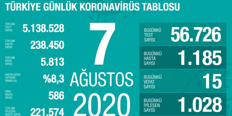 Türkiye'de koronavirüs nedeniyle 15 kişi daha hayatını kaybetti: Yeni vaka sayısı 1185