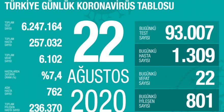 Türkiye'de Kovid-19 tedavisi tamamlananların sayısı 236 bin 370 oldu