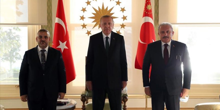 Cumhurbaşkanı Erdoğan, Libya Yüksek Devlet Konseyi Başkanı el-Meşri'yi kabul etti