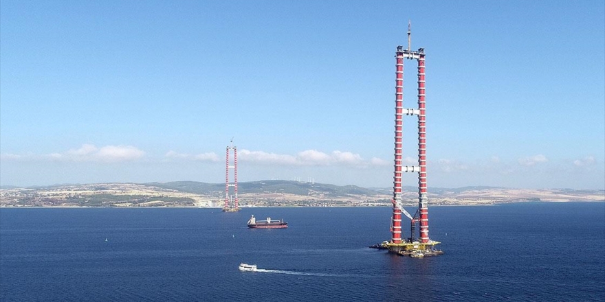 1915 Çanakkale Köprüsü'nde Geçici Halat Çalışması Başlıyor