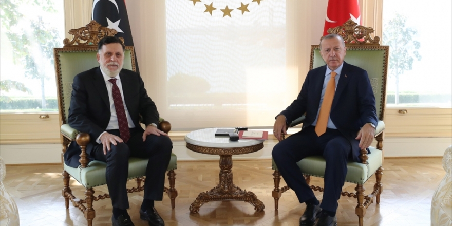 Cumhurbaşkanı Erdoğan'ın Libya Başbakanı Fayiz Es-serrac'ı Kabulü Başladı