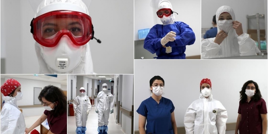 Kovid-19 İle Mücadelenin 'Beyaz Melekleri' Hastalara Moral Veriyor