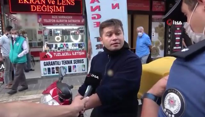 Tuzla'da polisi tehdit eden maskesiz kurye için istenen ceza belli oldu