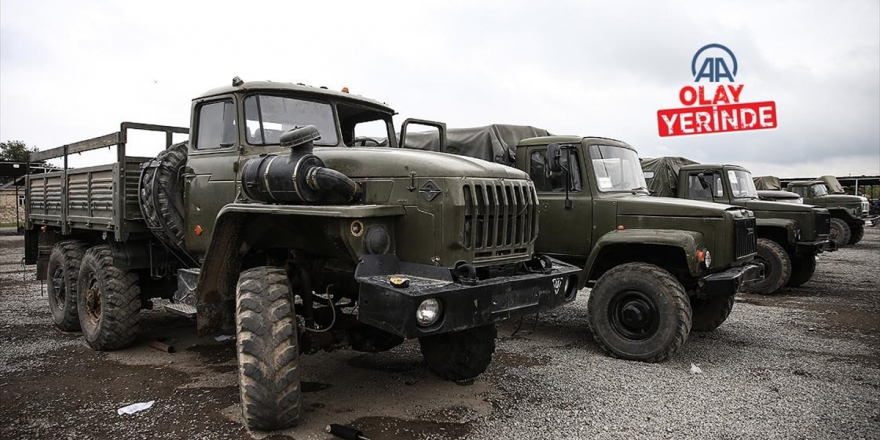 AA, Azerbaycan'ın Ermenistan Ordusundan Ele Geçirdiği Askeri Araçları Görüntüledi
