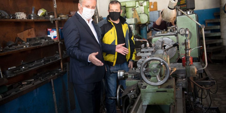 Muharrem İnce, torna tezgahının başına geçti