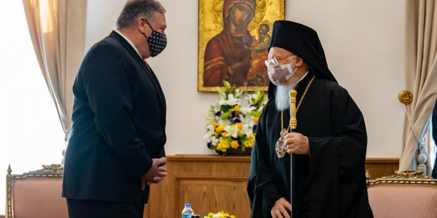 Pompeo'dan Fener Rum Patriği Bartholomeos'a Ziyaret