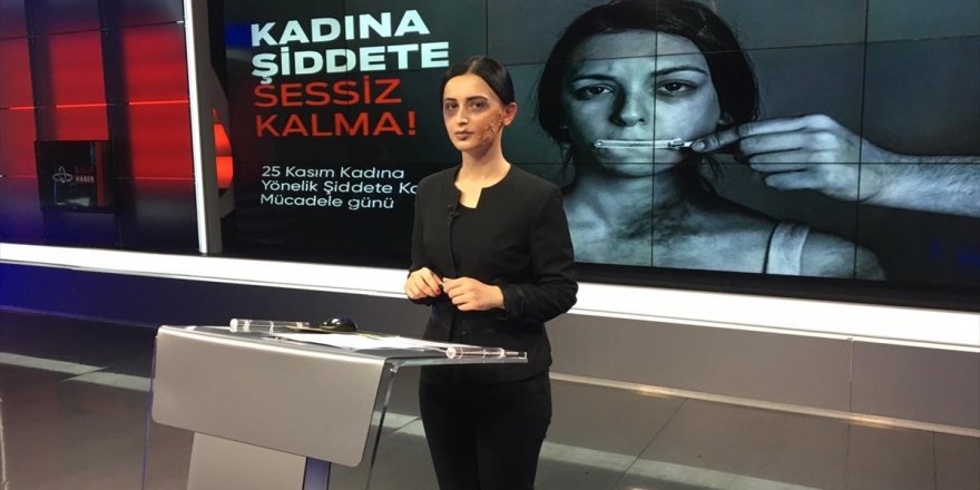 Spiker, Şiddet Mağduru Kadın Makyajı İle Haber Sundu