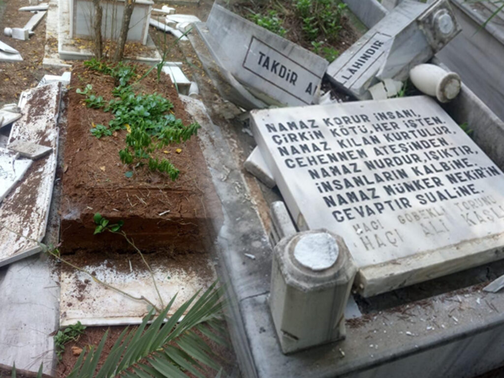 Mezarlıklara Zarar Verip Türk Bayraklarını Söktü! İfadesi 'Pes' Dedirtti