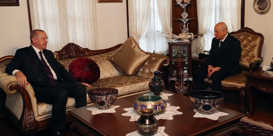 Cumhurbaşkanı Erdoğan Mhp Genel Başkanı Bahçeli'yi Evinde Ziyaret Etti