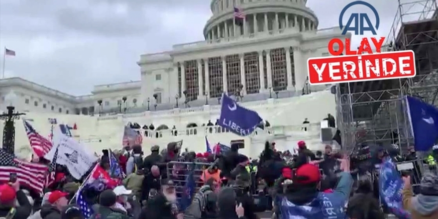 Abd'de Trump Destekçileri Polis Barikatını Aşarak Kongre Binasına Girdi